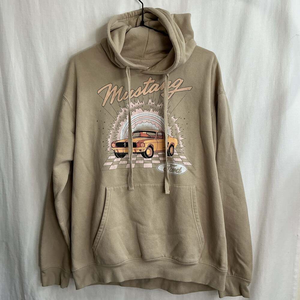 Ford Mustang Vintage Graphic Fleece Pullover Hoodie
